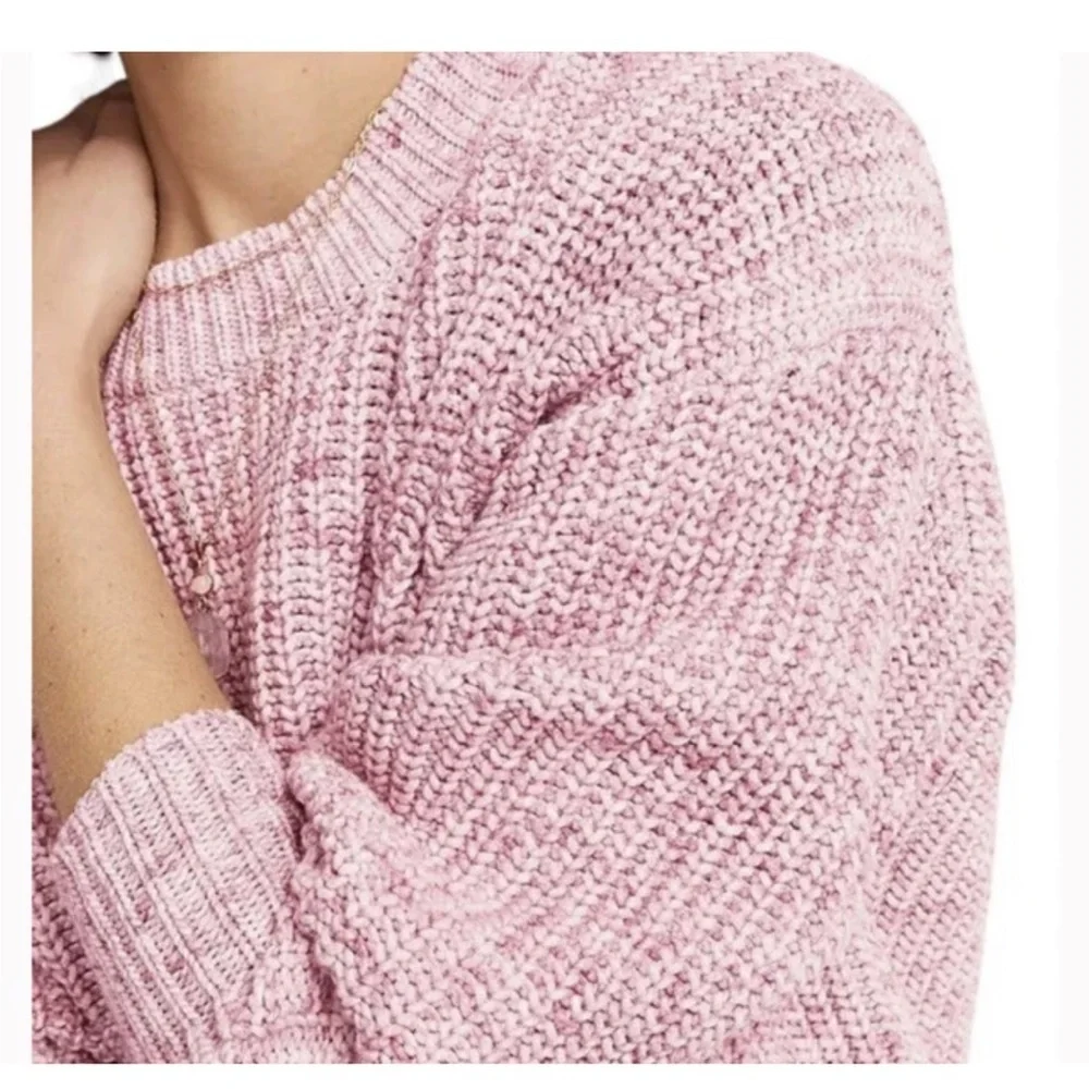 J. Crew Pink Crew Neck Sweater with Ribbed Knit. Size S . Style BF721